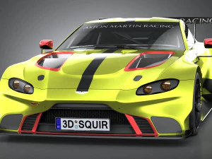 Aston Martin Vantage GTE Racecar 2018 lowpoly 3D Model