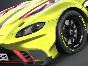 Aston Martin Vantage GTE Racecar 2018 lowpoly 3D-Modell
