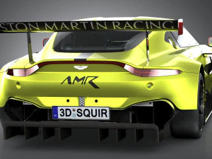 Aston Martin Vantage GTE Racecar 2018 lowpoly 3D Model