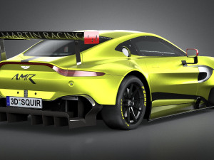 Aston Martin Vantage GTE Racecar 2018 lowpoly 3D-Modell