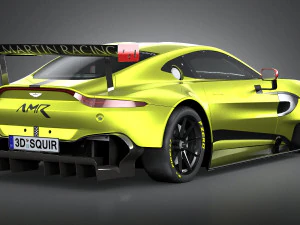 Aston Martin Vantage GTE Racecar 2018 lowpoly 3D Model