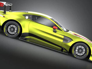 Aston Martin Vantage GTE Racecar 2018 lowpoly 3D Model