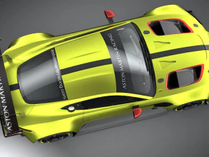 Aston Martin Vantage GTE Racecar 2018 lowpoly 3D Model