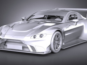 Aston Martin Vantage GTE Racecar 2018 lowpoly 3D-Modell