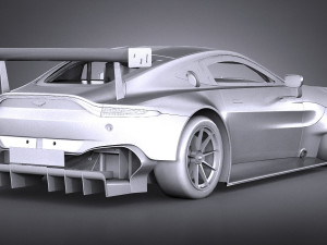 Aston Martin Vantage GTE Racecar 2018 lowpoly 3D-Modell