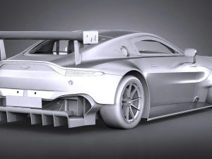 Aston Martin Vantage GTE Racecar 2018 lowpoly 3D Model