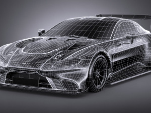 Aston Martin Vantage GTE Racecar 2018 lowpoly 3D-Modell