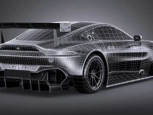 Aston Martin Vantage GTE Racecar 2018 lowpoly 3D Model