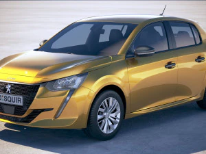 Peugeot 208 Basic 2020 vray Model 3D