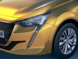 Peugeot 208 Basic 2020 vray Modèle 3D