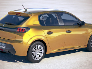 Peugeot 208 Basic 2020 vray Modèle 3D