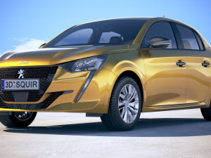 Peugeot 208 Basic 2020 vray Modèle 3D