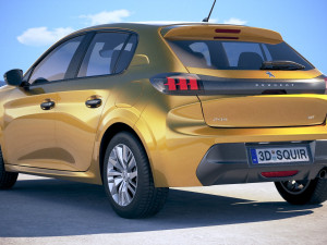 Peugeot 208 Basic 2020 vray Modèle 3D