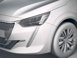Peugeot 208 Basic 2020 vray Modèle 3D