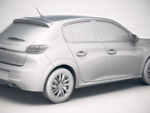 Peugeot 208 Basic 2020 vray Modèle 3D