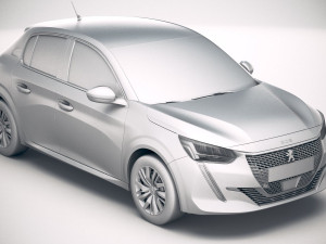 Peugeot 208 Basic 2020 vray Modèle 3D