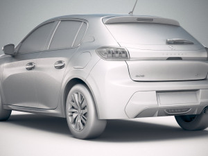 Peugeot 208 Basic 2020 vray Modèle 3D