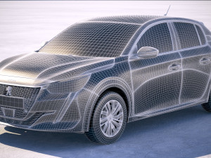 Peugeot 208 Basic 2020 vray Modèle 3D