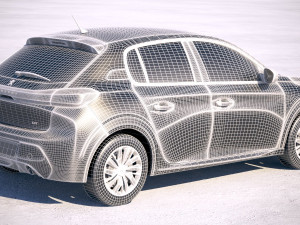 Peugeot 208 Basic 2020 vray Modèle 3D