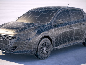Peugeot 208 Basic 2020 vray Modèle 3D