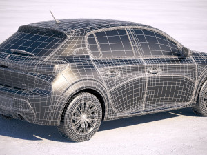 Peugeot 208 Basic 2020 vray Modèle 3D