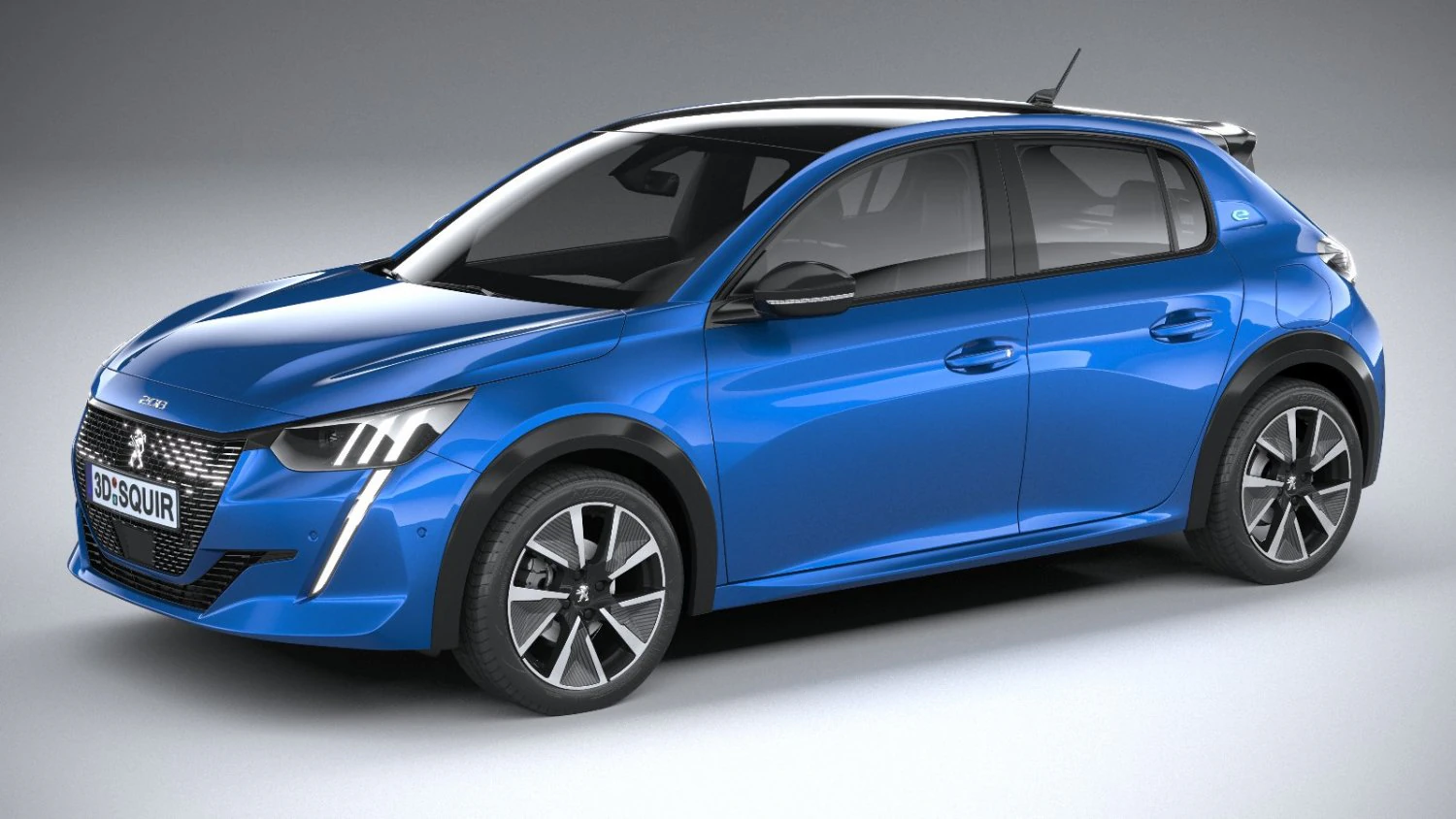Peugeot E-208 2020 3D Model .c4d .max .obj .3ds .fbx .stl .blend 