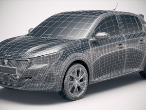 Peugeot E-208 2020 3D Модель