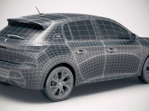 Peugeot E-208 2020 3D Модель