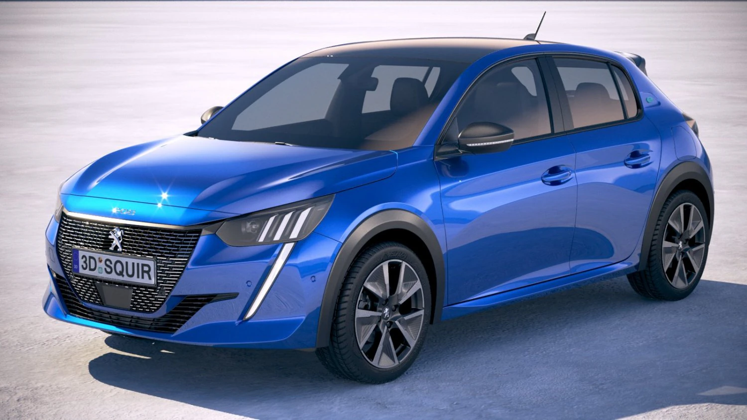 Peugeot E-208 2020 vray 3D Model .c4d .max .obj .3ds .fbx .stl .blend