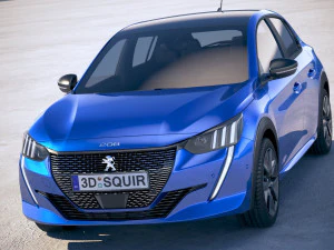Peugeot E-208 2020 vray 3D Model