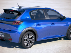 Peugeot E-208 2020 vray 3Dモデル
