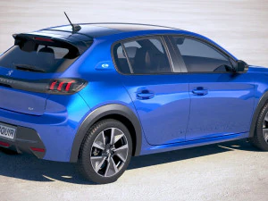 Peugeot E-208 2020 vray 3D Model