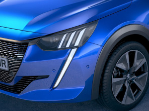 Peugeot E-208 2020 vray 3Dモデル