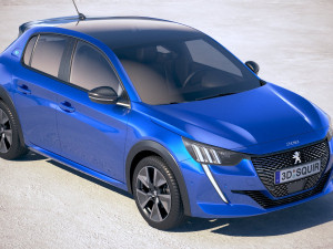 Peugeot E-208 2020 vray 3Dモデル