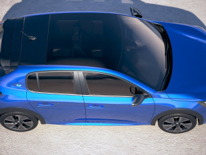 Peugeot E-208 2020 vray 3Dモデル