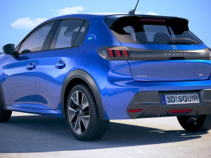 Peugeot E-208 2020 vray 3Dモデル