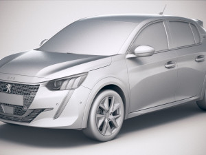 Peugeot E-208 2020 vray 3Dモデル