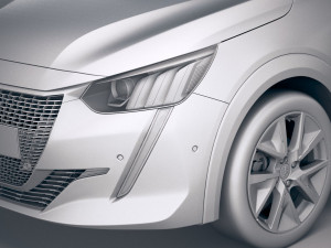 Peugeot E-208 2020 vray 3Dモデル