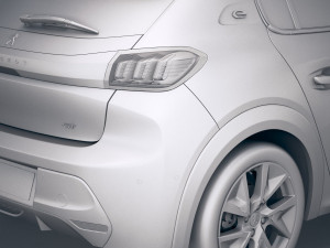 Peugeot E-208 2020 vray 3Dモデル