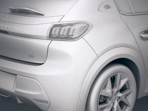 Peugeot E-208 2020 vray 3D Model