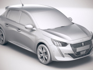 Peugeot E-208 2020 vray 3Dモデル