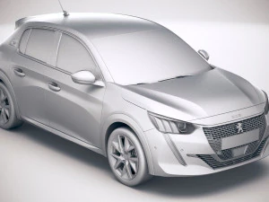 Peugeot E-208 2020 vray 3D Model
