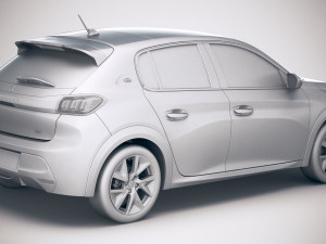 Peugeot E-208 2020 vray 3Dモデル