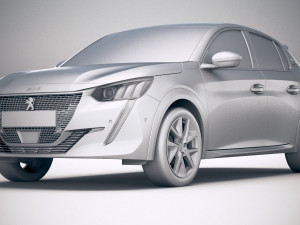 Peugeot E-208 2020 vray 3Dモデル