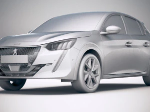 Peugeot E-208 2020 vray 3D Model