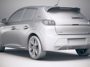 Peugeot E-208 2020 vray 3Dモデル