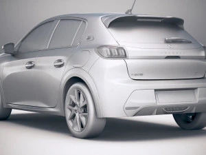 Peugeot E-208 2020 vray 3D Model