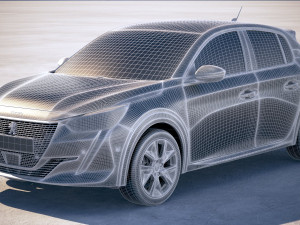 Peugeot E-208 2020 vray 3Dモデル