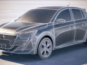 Peugeot E-208 2020 vray 3D Model