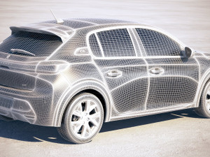 Peugeot E-208 2020 vray 3Dモデル